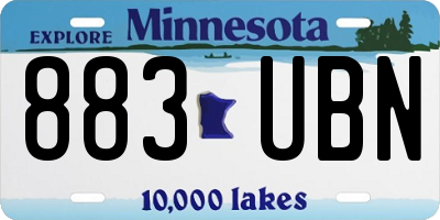 MN license plate 883UBN