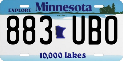 MN license plate 883UBO