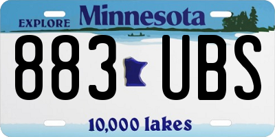 MN license plate 883UBS