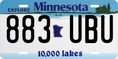 MN license plate 883UBU