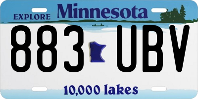 MN license plate 883UBV