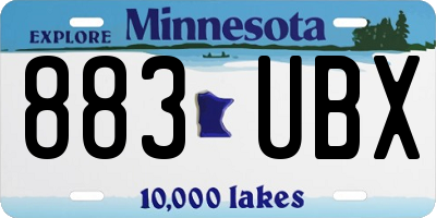 MN license plate 883UBX