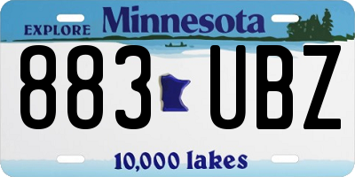 MN license plate 883UBZ