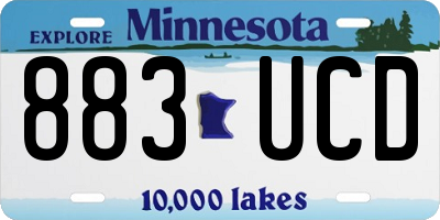 MN license plate 883UCD