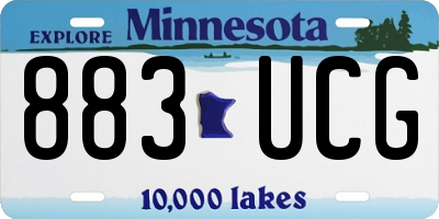 MN license plate 883UCG