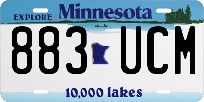 MN license plate 883UCM