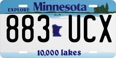 MN license plate 883UCX