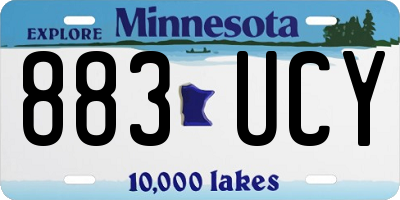 MN license plate 883UCY