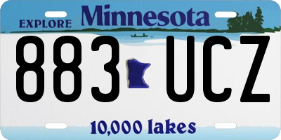 MN license plate 883UCZ