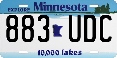 MN license plate 883UDC