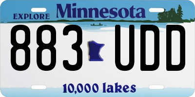 MN license plate 883UDD