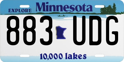 MN license plate 883UDG