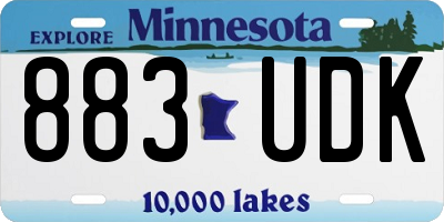 MN license plate 883UDK
