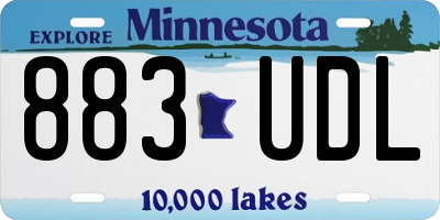 MN license plate 883UDL