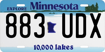 MN license plate 883UDX