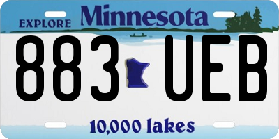 MN license plate 883UEB