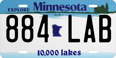 MN license plate 884LAB