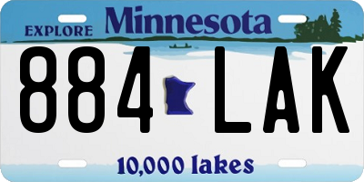 MN license plate 884LAK