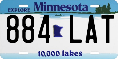 MN license plate 884LAT
