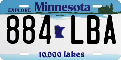 MN license plate 884LBA