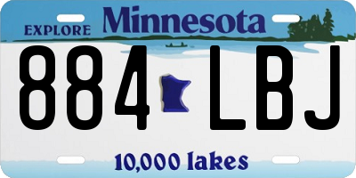 MN license plate 884LBJ