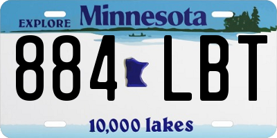 MN license plate 884LBT
