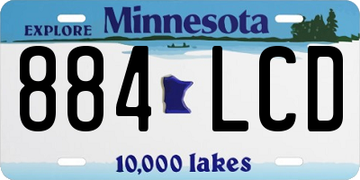 MN license plate 884LCD