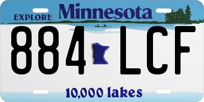 MN license plate 884LCF