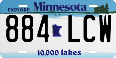 MN license plate 884LCW