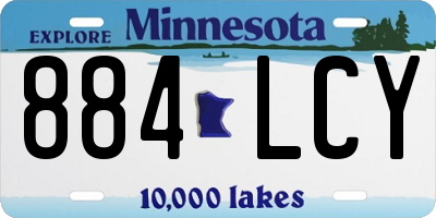 MN license plate 884LCY