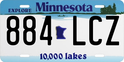 MN license plate 884LCZ