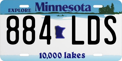 MN license plate 884LDS