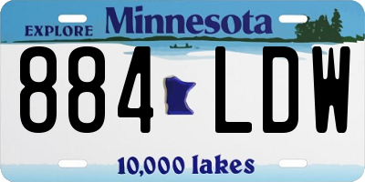 MN license plate 884LDW