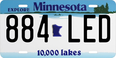 MN license plate 884LED