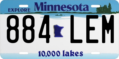 MN license plate 884LEM