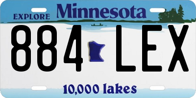 MN license plate 884LEX