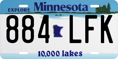 MN license plate 884LFK