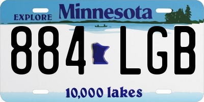 MN license plate 884LGB