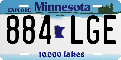 MN license plate 884LGE