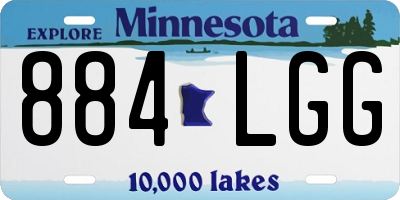 MN license plate 884LGG