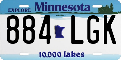 MN license plate 884LGK