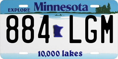 MN license plate 884LGM