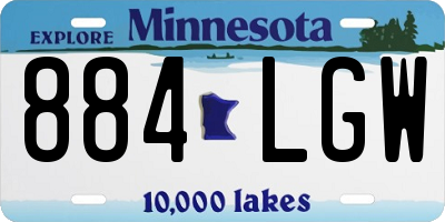MN license plate 884LGW