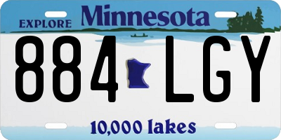 MN license plate 884LGY