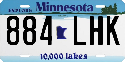 MN license plate 884LHK