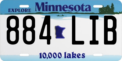 MN license plate 884LIB