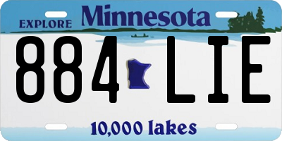 MN license plate 884LIE