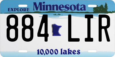 MN license plate 884LIR