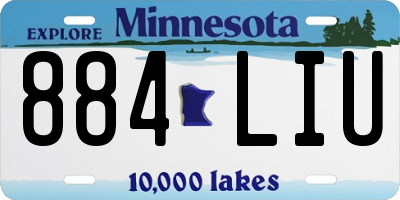 MN license plate 884LIU