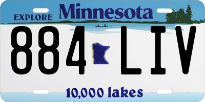 MN license plate 884LIV